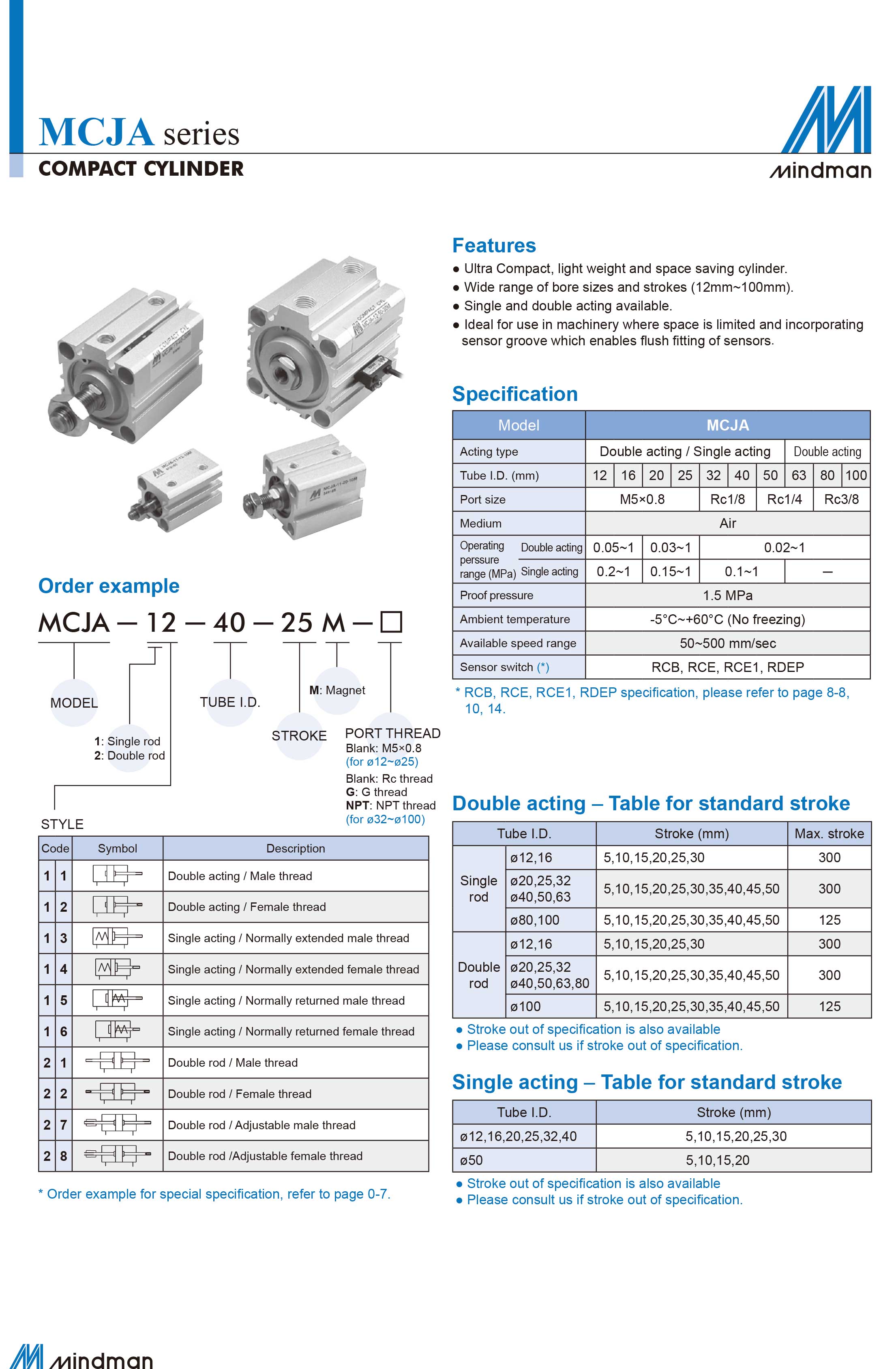 pneumatic cylinder MCJA 