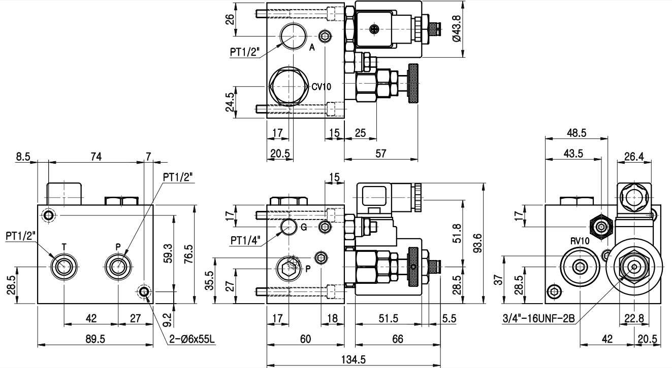 Van điện từ thủy lực V3074