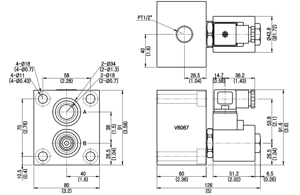 Van điện từ đóng mở thủy lực V6067